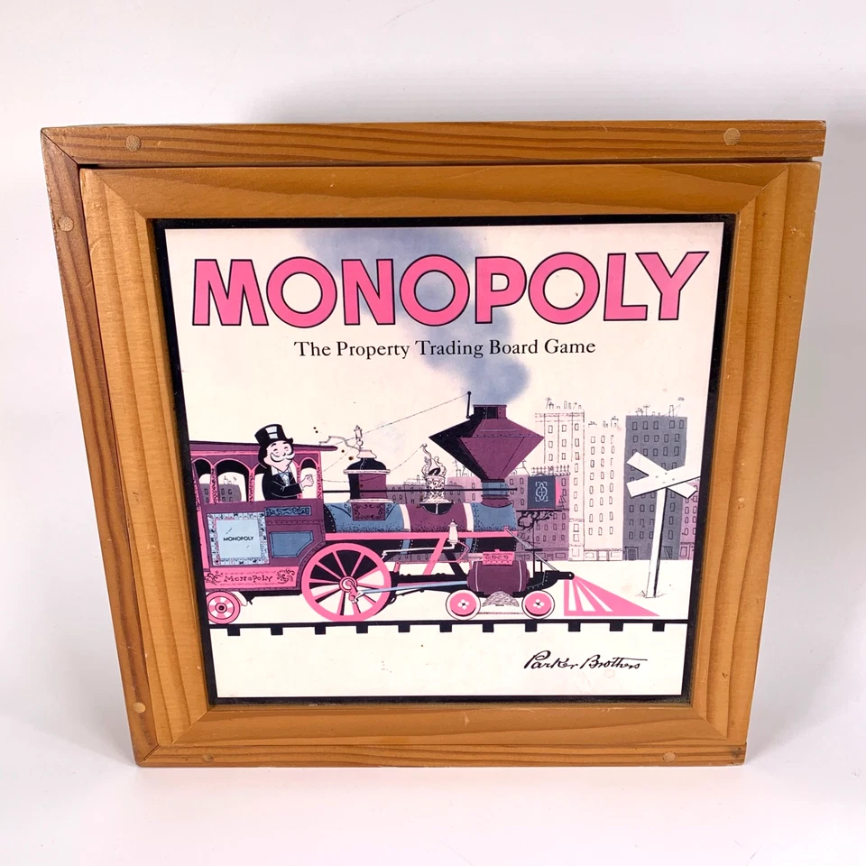 Monopoly Nostalgia Edition Board Game Wooden Box Complete 2003 Parker Hasbro - Image 2 of 4