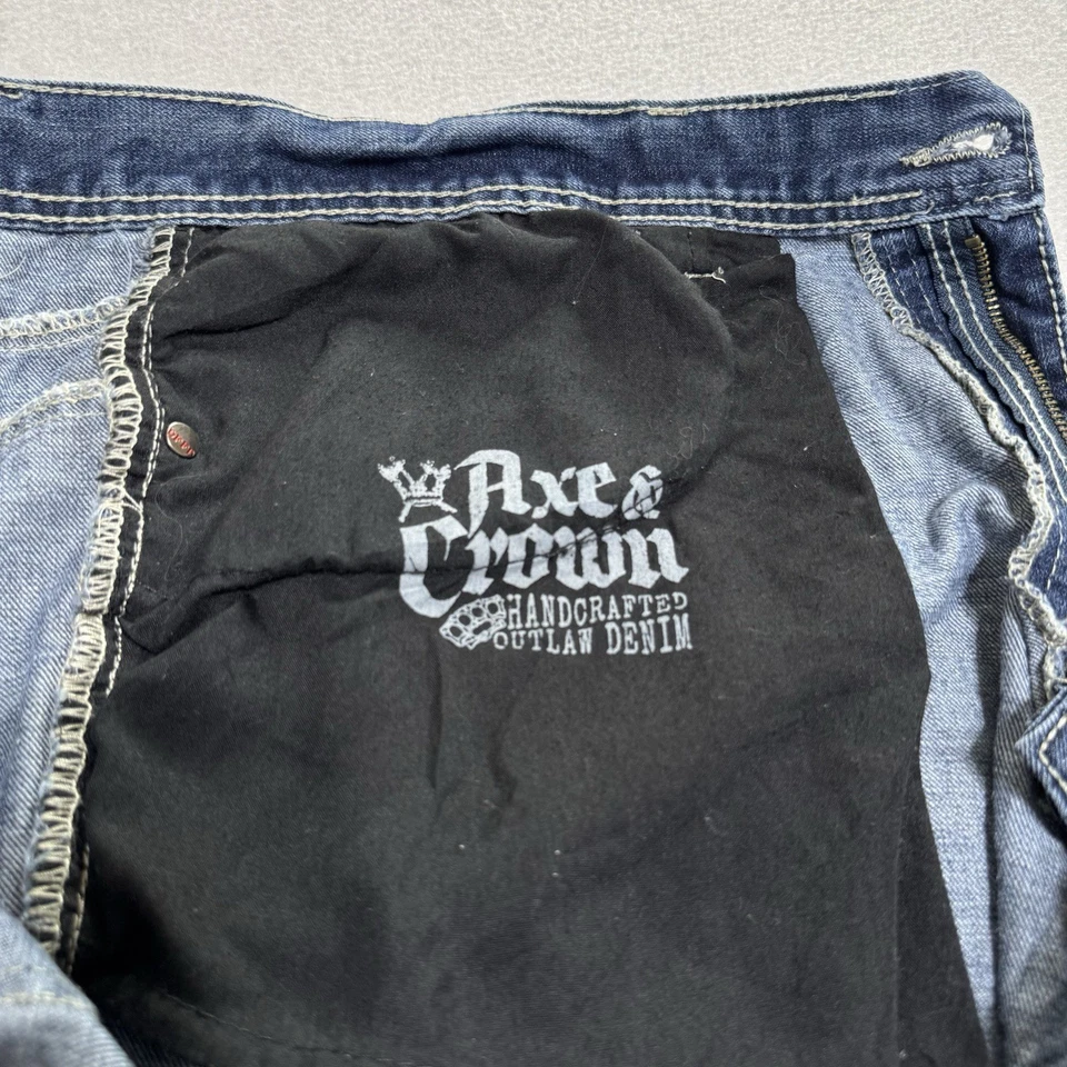 Pantalones de mezclilla para hombre Axe & Crown Rumble 44x32 azul desgastado corte bota relajado Foto 4 de 4