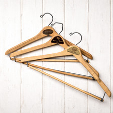 Lot of 3 1950s-60s Vintage Wood Hangers Advertising Clothes Suit Hangers Lot 8