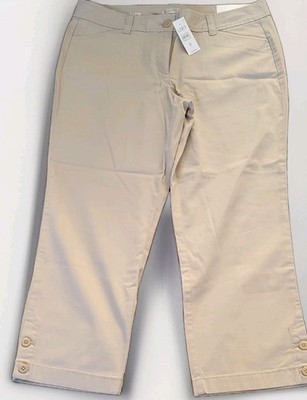 NEW! - Loft Original Crop Capri Pants Women's, Size 8, Cotton, Beige, Pockets