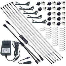 Under Cabinet Lighting Kit, 6 PCS 20 Inches Flexible LED Strips, 24W, 1800 Lu...