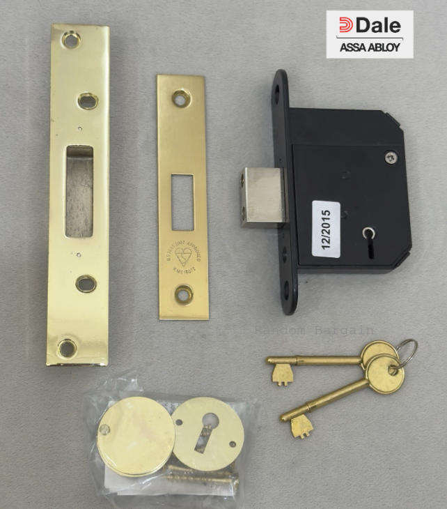 Dale 5 Lever Mortice Deadlock 67mm (2.5"") British Standard High Security – Brass
