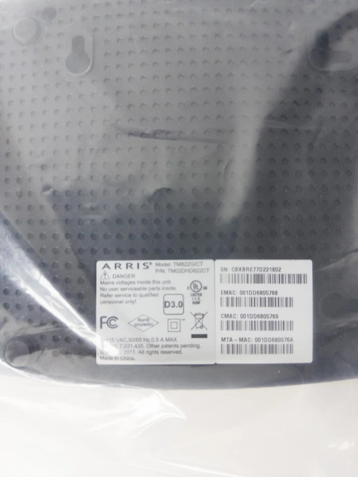 ARRIS SURFboard TM822G/CT DOCSIS 3.0 Cable Modem Comcast Xfinity Internet Voice - Image 4 of 4