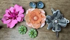 Lot Of Vintage Costume Jewelry Pins & Earrings Enamel & Faux Pearl 5 Piece