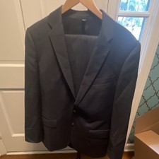 J.CREW 42R Regular Navy Solid 2-Piece Suit 2-Button Notch Lapel 34W