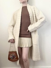 Vintage 1970s Wool Blend Duster Cardigan Sweater
