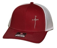 3 Nails Cross Christian Religious Curved Bill Mesh Backing SnapBack Cap Hat