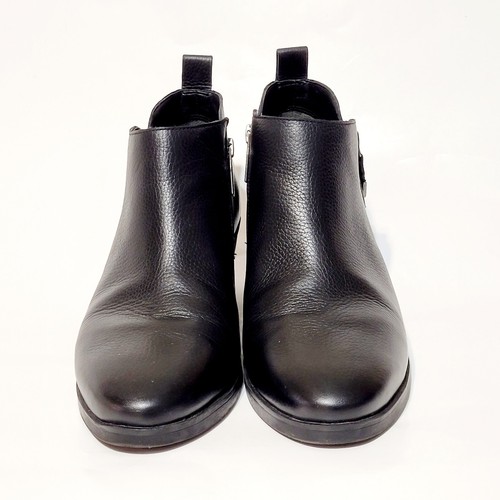 Vionic Cecily Ankle Boots Black Leather Zip Block Heel Waterproof Wms 9US 40EU - Picture 7 of 21