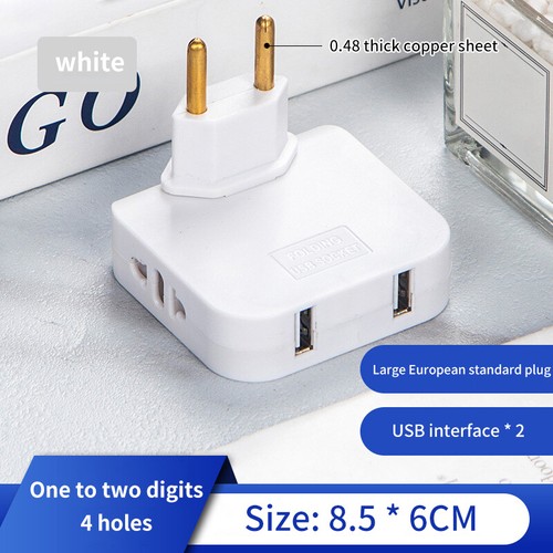 EU Plug 180 Degree Rotary Adapter 3 In 1 Electrical Plug Power Converter - Photo 19/19
