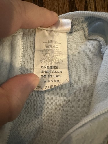 Vintage CARTERS Baby Blue Fleece Sleep Sack Bag Teddy Bear One Size To 21 LBS - 第 4/7 張圖片