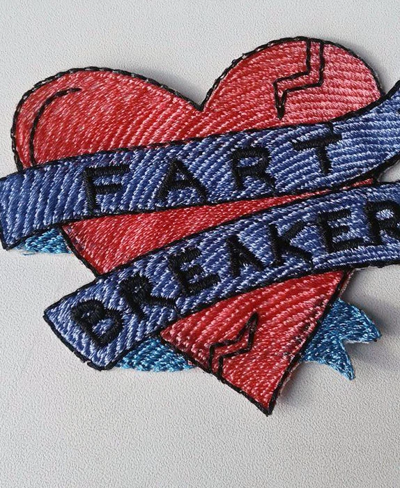 Fart Breaker Heart Handmade Sew-On Embroidered Patch - Image 2 of 4