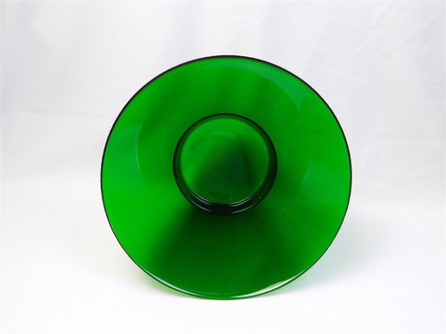 Centro de mesa de vidrio vintage verde esmeralda Vereco 12" por 6,25" de alto - Imagen 9 de 10