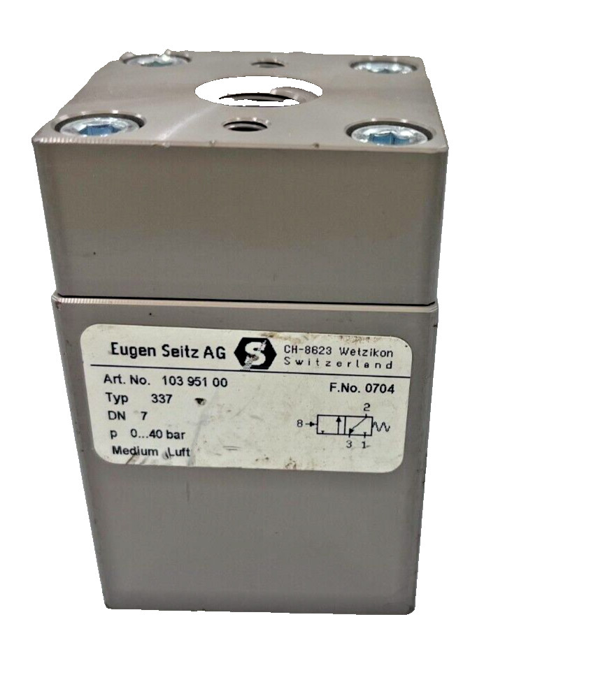 SEITZ Typ 337 Art. No. 103.951.00 3/2-Way Air-Pilot Pneumatic Valve 1/4" 40 bar