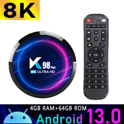 K98 Plus Android 13.0 TV Box 8K UHD RK3528 Dual WiFi Media Player Streamer USA