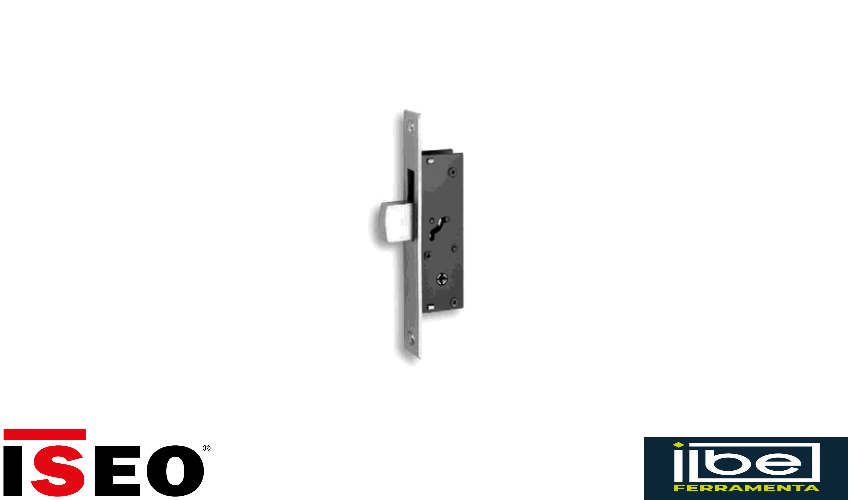 Serratura Fiam 303K ad una mandata , frontale in acciaio nichelato art.303.14.20