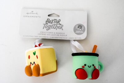 Hallmark Fruitcake and Eggnog - Better Together Set of 2 Keepsake Ornaments 2023