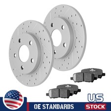 For Chevrolet Impala Buick LaCrosse Pontiac Rear Disc Rotors Ceramic Brake Pads