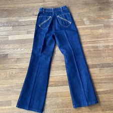 1970s Vintage Deadstock Bellbottom Jeans Flared Retro Hippie Denim Disco Western