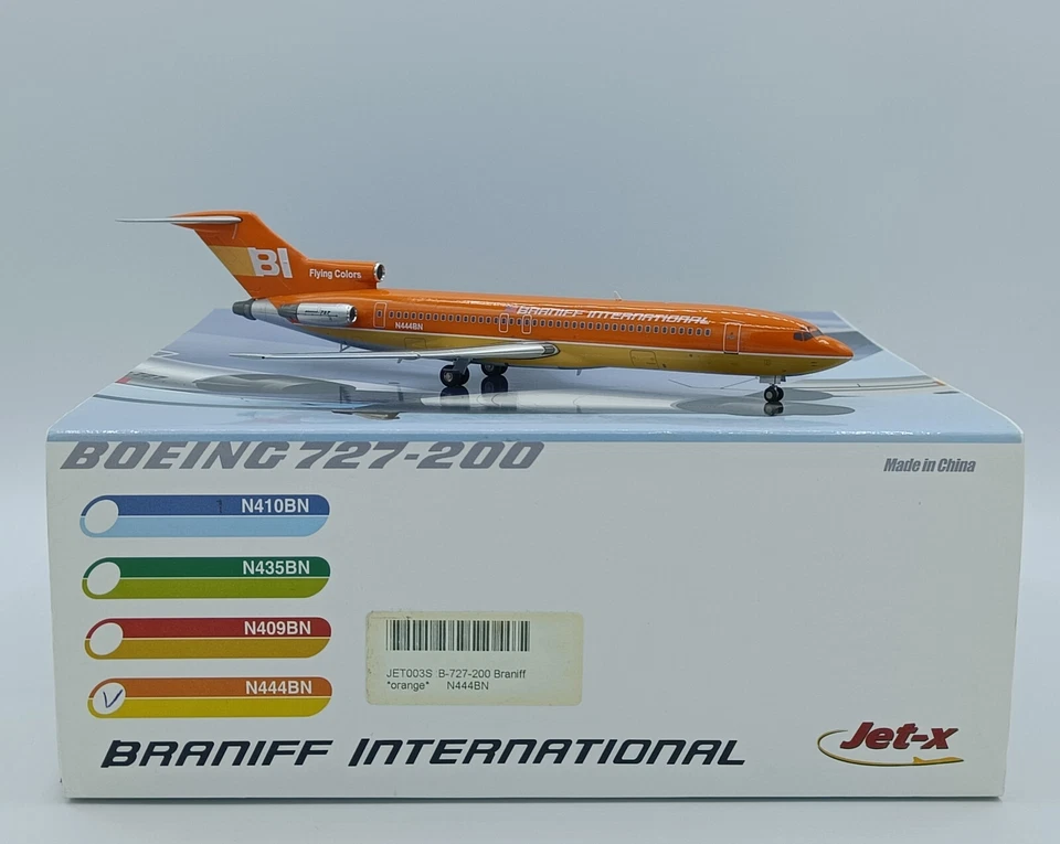 JET X JET-L003 - Braniff Boeing 727-227 Reg. N444BN, Flying Colors - 1/200 Model - Immagine 4 di 4