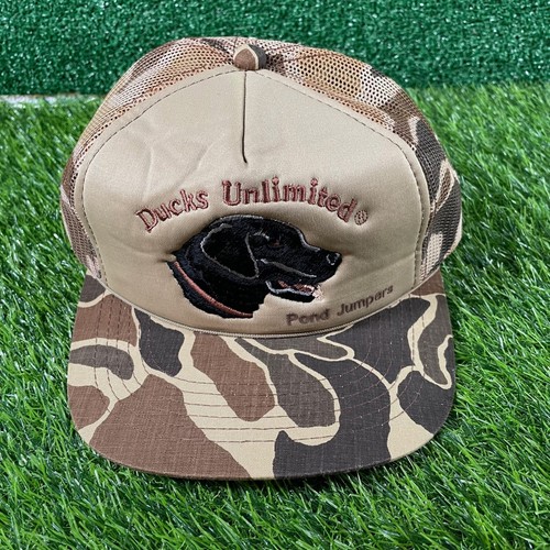 Ducks Unlimited Hat Trucker Cap Camo Pond Jumpers Hunting Outdoors Brown Mens - Picture 2 of 9