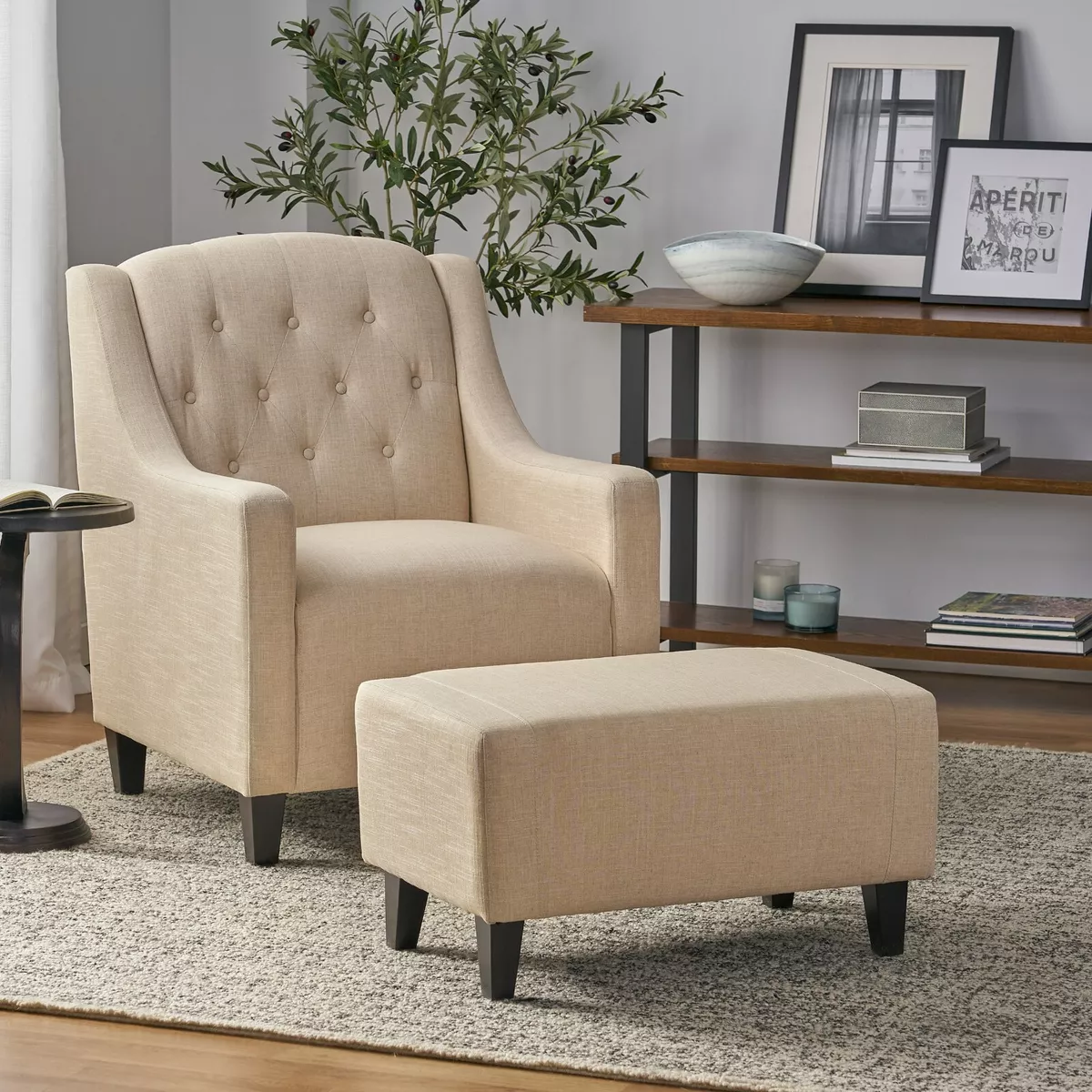 Empierre Fabric Club Chair and Ottoman