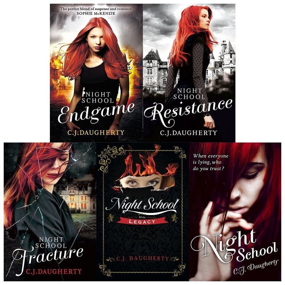C J Daugherty Night School Series 1 to 5 Collection 5 Books Set Fracture,Endgame