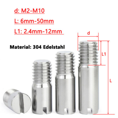 Slotted Dowel Pins External Thread Locating Pin M2 M3 M4-M10 A2 Stainless Steel