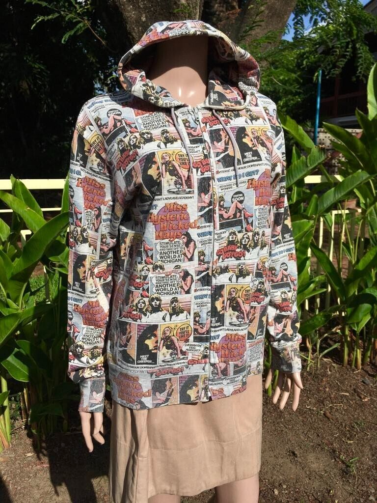 Hysteric Glamour Women's Unisex Colorful Comic Graphic Zip Hysteric Glamour Women's Unisex Colorful Comic Graphic Zip