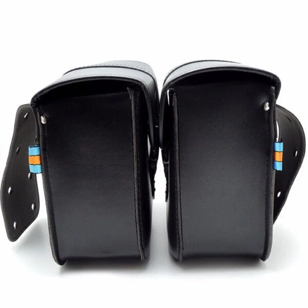 2PCS Mini Motorcycle PU Leather Saddle Bags Side Storage Tool Pouch Bags — 第 2/4 张图片