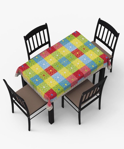 PVC 4 Seater Table Cover Floral Rectangular Table Cloth Tablecloth 40x60 Inches - Picture 32 of 38