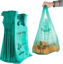 Eco Grocery Bags (100 Count) Grocery Bags - Reusable Supermarket Thank You Shopp