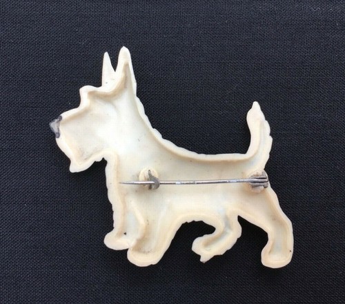 Vintage Scottie / Westie Dog Brooch - 1930s / Art Deco - with Presentation Box - Picture 2 of 7