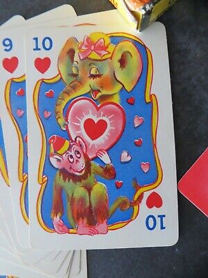 Russell children's card game Crazy 8's Hearts 1960 Super Cute Graphics Art  Craft