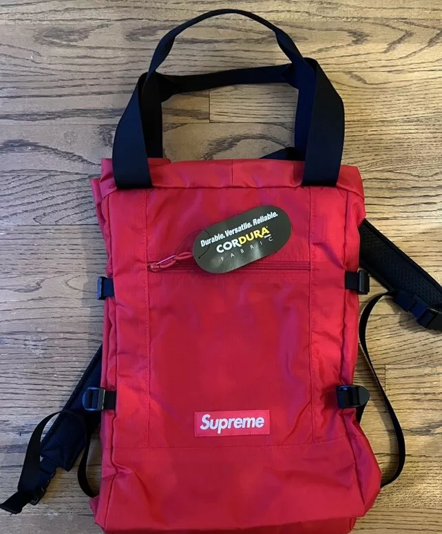 Sac à dos fourre tout Supreme rouge logo boîte royale (neuf) 2019