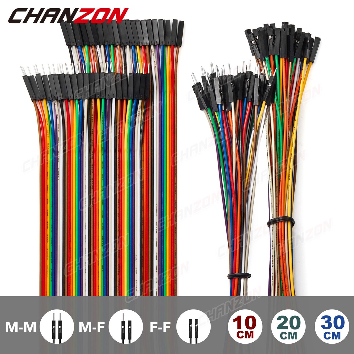 CHANZON 40 pièces 10 cm mâle à mâle Jumper wire Dupont câble Ligne connecteur 40 Broches pour Arduino Raspberry pi Planche à Pain électronique Carte de Circuit imprimé Protoboard