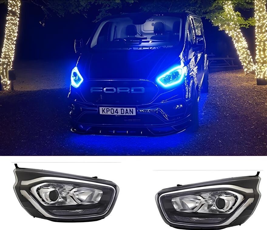 With Drl Front Headlight Fits Ford Transit Custom 2018-2023 Pair Right Left - Main Image