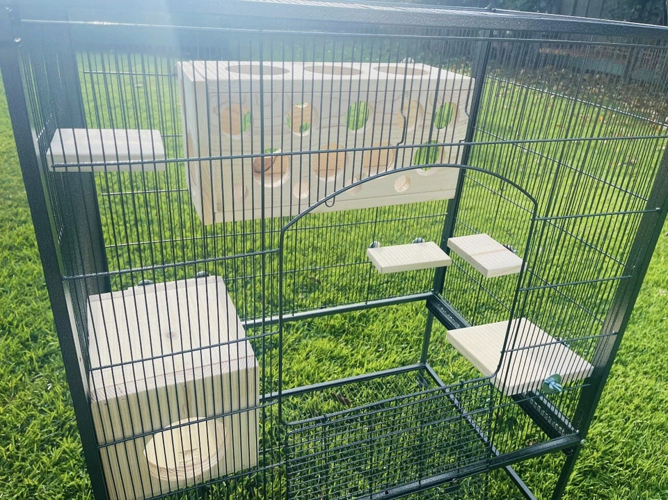 Juego de 7 repisas de pino y salto Peekaboo Hiedouts para ratas Chinchillas Foto 4 de 4