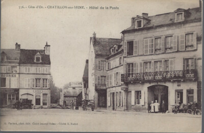 Vintage CHATILLON sur SEINE FRANCE~Hotel de la Poste  POSTCARD