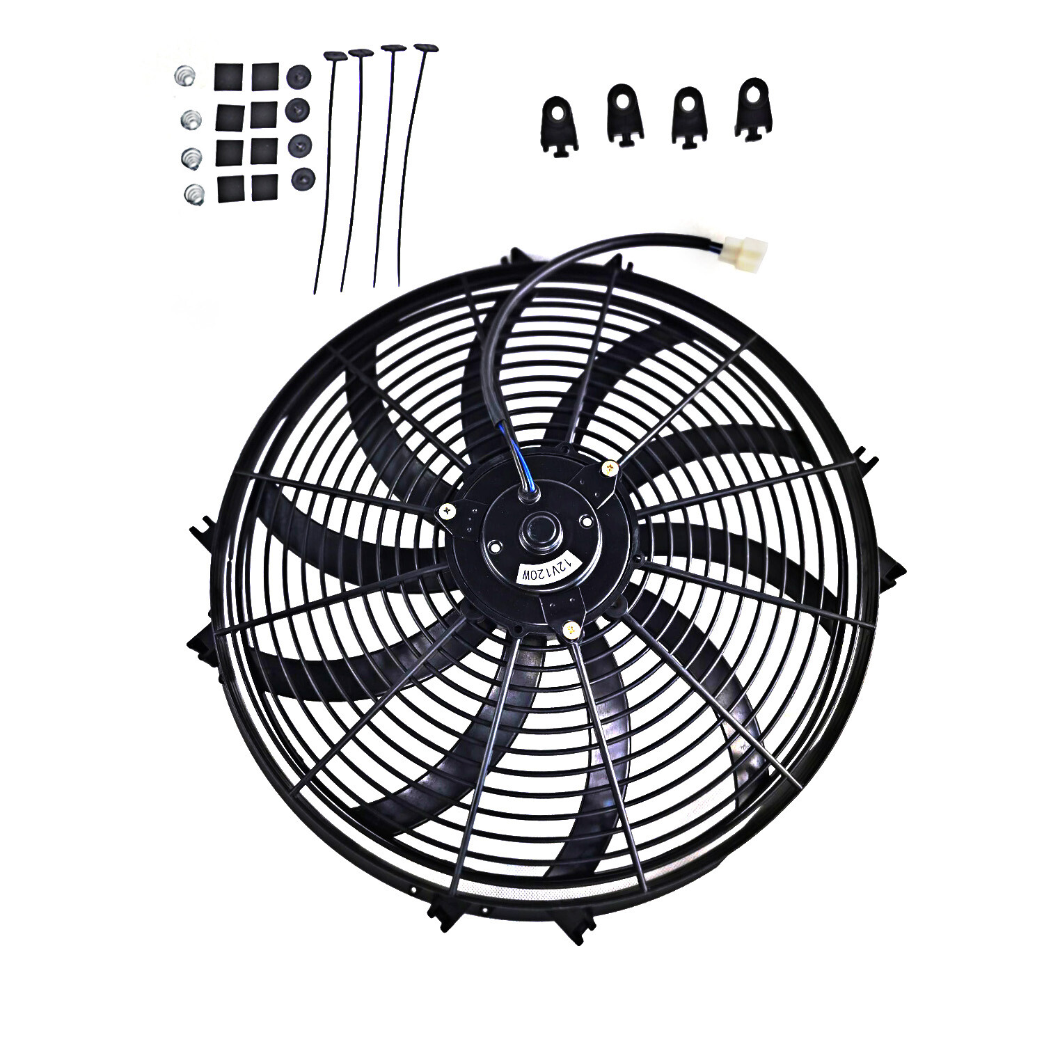 16" Universal Slim 12V 120w Electric Radiator Cooling Fan & Mounting