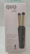 Quo Beauty By Conair Cordless Ceramic Multi Styler Black and Gold New open box