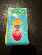 Toy Spinning Top w Box Saucer & UFO Sound Light