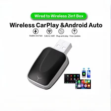 2 in 1 AI Box Mini Adapter Wired to Wireless Carplay&Android  Plug and Play