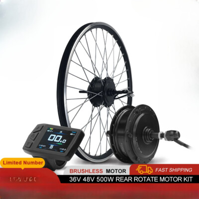 36V 48V 500W MTB E-bike Conversion Kit Rear Rotate Hub Motor Wheel 16-29in 700C