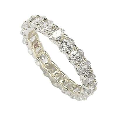 Suzy Levian Sterling Silver Oval U-Shape Cubic Zirconia Eternity Band