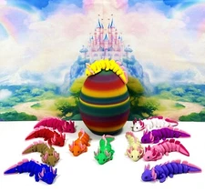 12pcs 3D Printed Baby Axolotl with Egg, Cute Articulated Baby Axolotl Fidget Toy