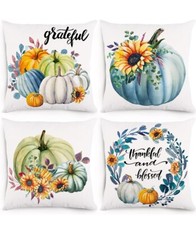 Fall Pillow Covers Short Plush 18x18 Set Of 4