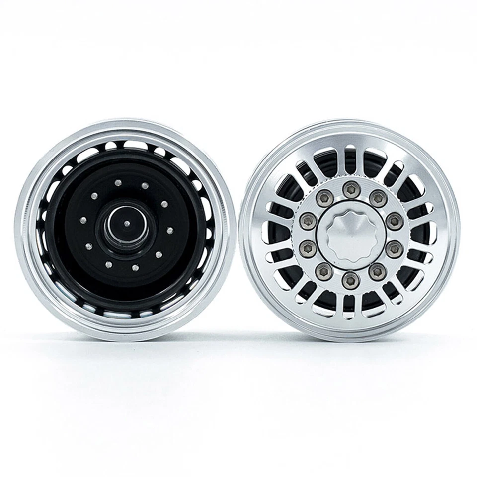 Metallo Mozzo cerchio anteriore posteriore per Tamiya 1/14 RC Camion trattore - Immagine 4 di 4