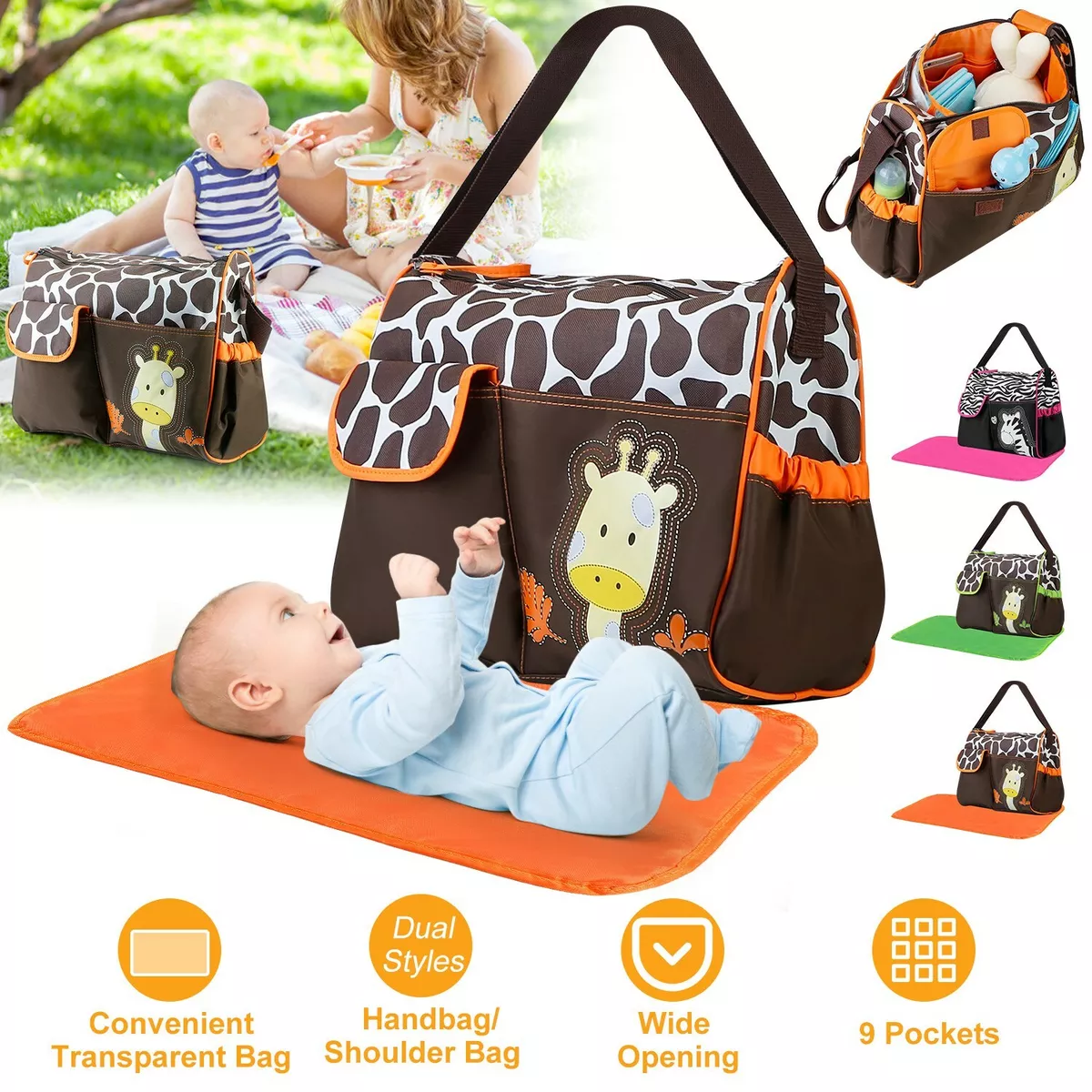 Vbiger large capacity mummy maternity nappy bag top