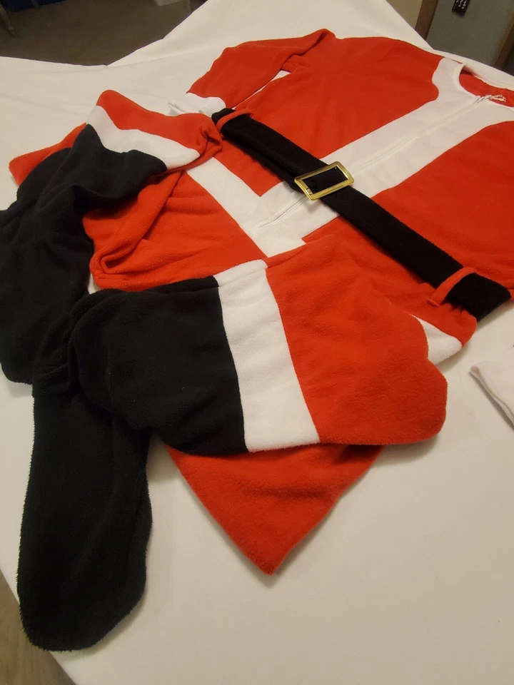 Pijama de una pieza de Papá Noel para hombre talla mediana pies cremallera Joe Boxer con sombrero  Foto 4 de 4