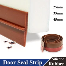 Under Door Bottom Brush Strip Draught Excluder Sweep Draft Weather Sealing Strip